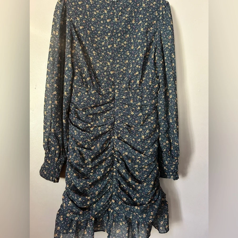 AQUA WOMENS ROMINA CHIFFON FLORAL MINI MINI DRESS NWT size L ‼️